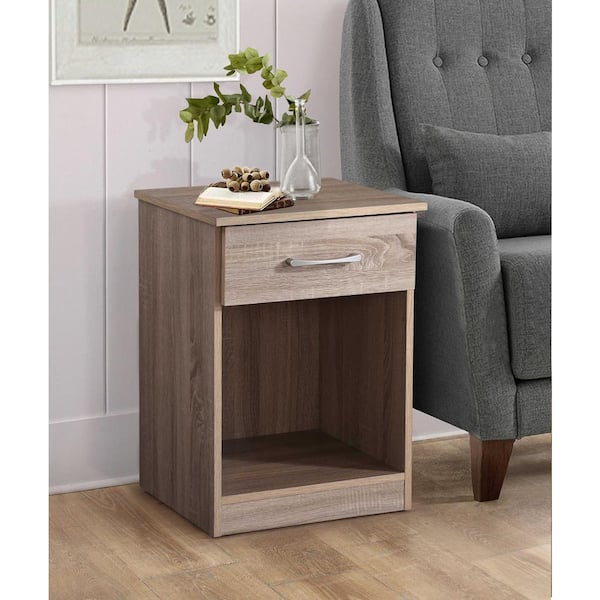 AndMakers Lindsey 1-Drawer Sandalwood Nightstand (24 in. H x 18 in. W x 16 in. D)