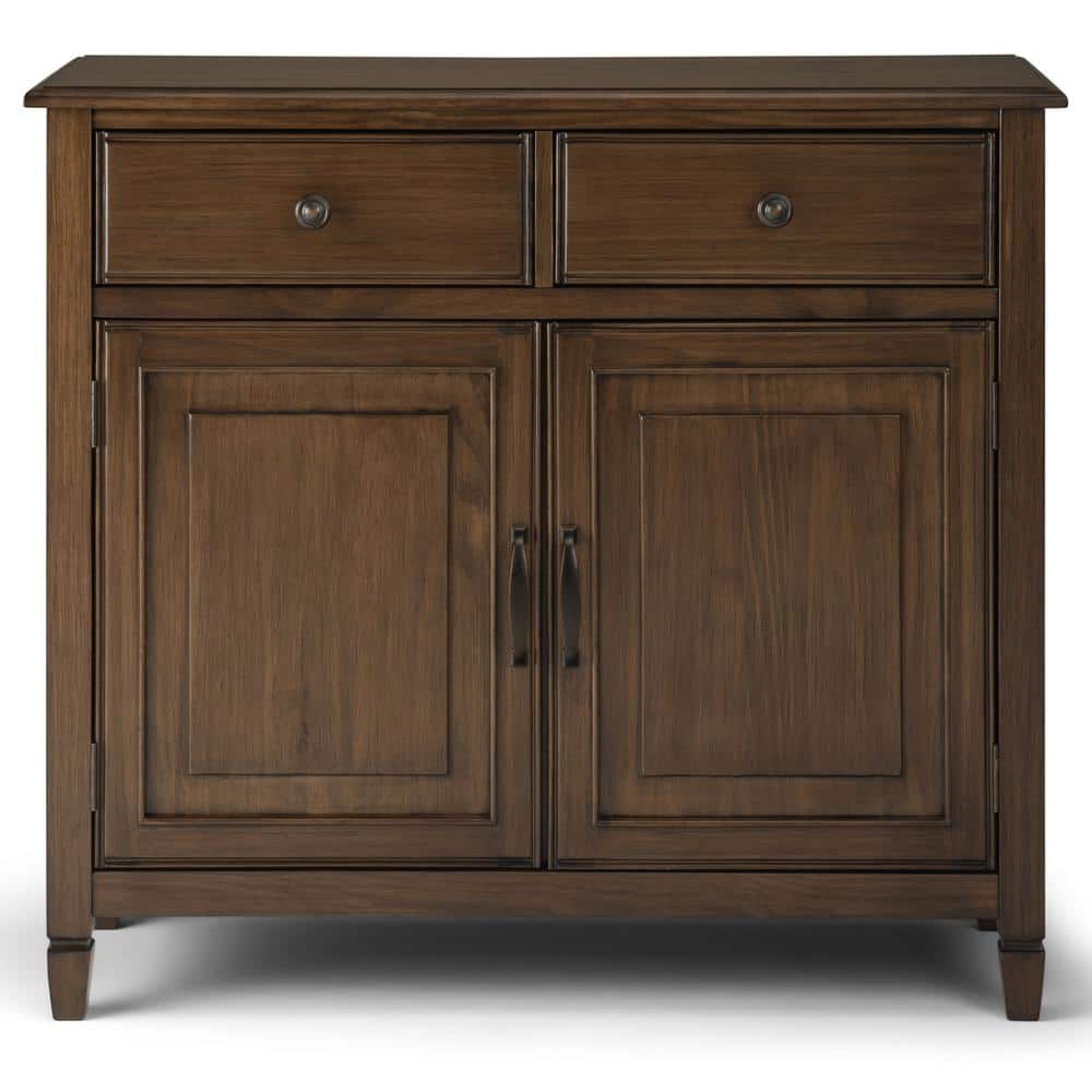 Rustic Natural Aged Brown Pine Accent Cabinet with Adjustable Shelving