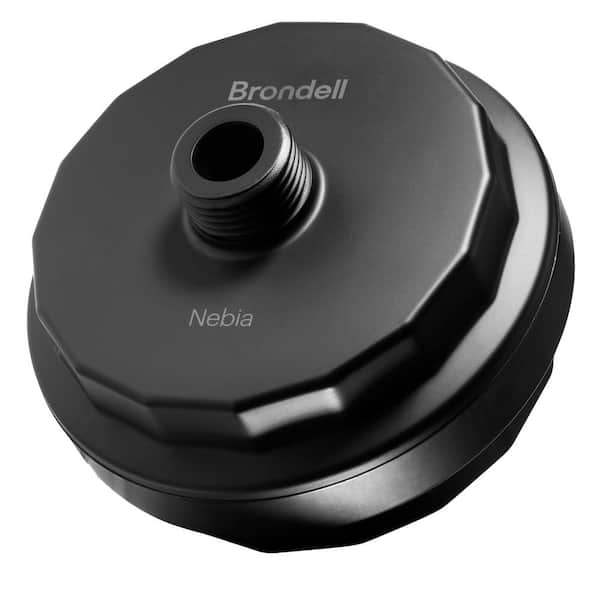 Brondell VivaSpring .5 in Universal Compact Shower Head Water Filtration System with Twist and Lock Design in Matte Black 1 Pack