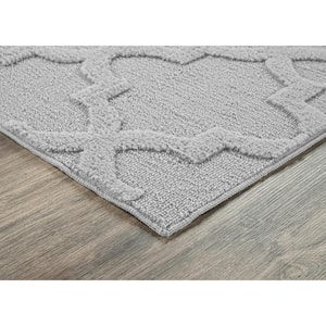 Silver Quatro 3 ft. x 12 ft. Cut-loop Trellis Area Rug