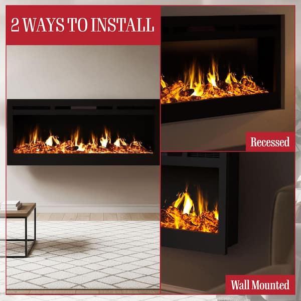 Northwest 50 in. 5440 BTU Wall-Mount Electric Fireplace Furnace or