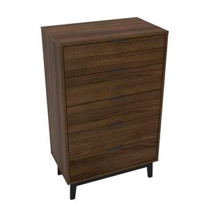 Victoria Dark Brown 5-Drawer Chest of Drawers (26.375 in. W x 15.75 in. D x 42.5 in. H)