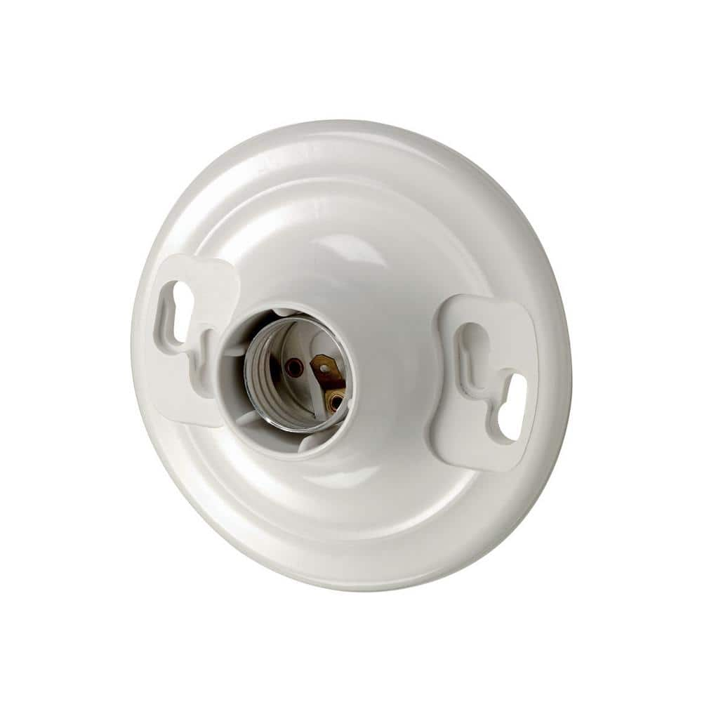 Leviton 660 Watt Medium Base One Piece Single Circuit Keyless Outlet Box Mount Plastic Incandescent Lampholder White Cw1 The Home Depot