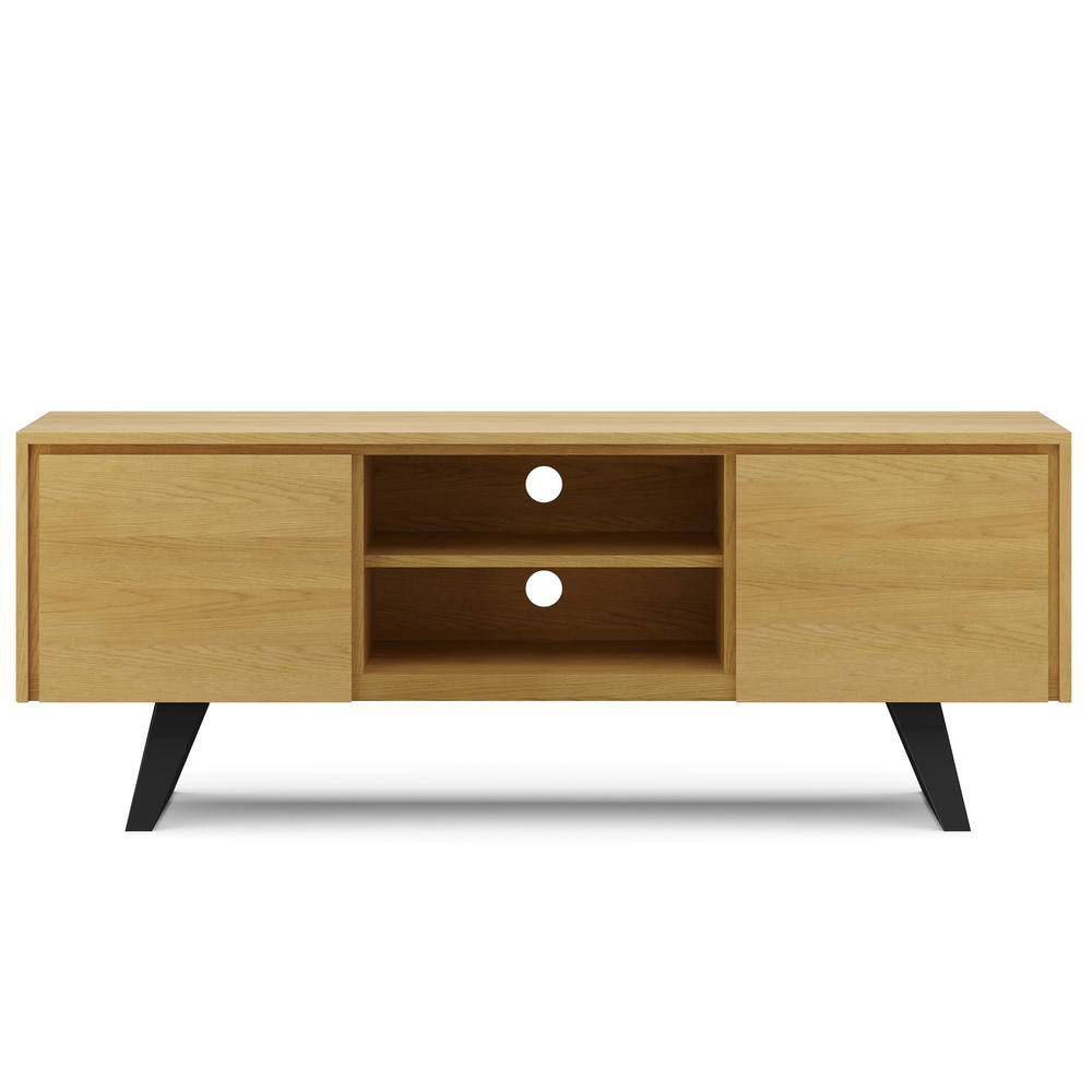 Lowry Modern Industrial Oak Veneer TV Stand with Storage