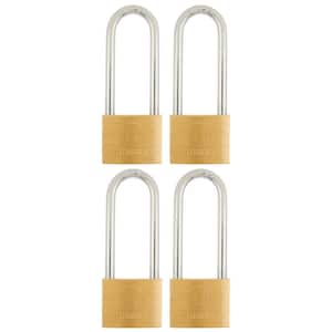 1-9/16 in. (40 mm) Solid Brass Keyed Lock with 2 in. Shackle (4-Pack)