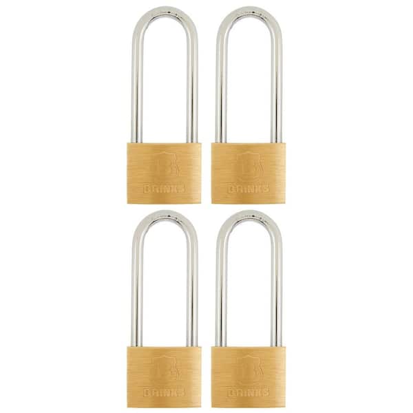 Brinks 1-9/16 in. (40 mm) Solid Brass Keyed Lock with 2 in. Shackle (4-Pack)
