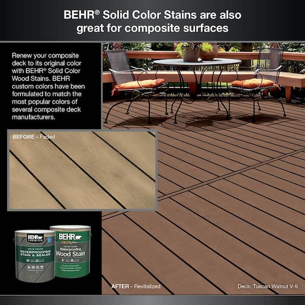 Behr Premium 1 Gal N500 6 Graphic Charcoal Solid Color Waterproofing Exterior Wood Stain And Sealer 501301 - Exterior Deck Paint Colors