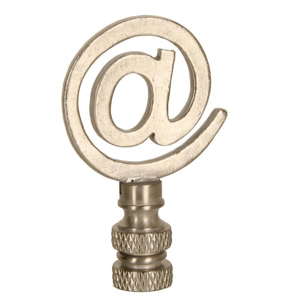 Mario Industries At @ sign single brushed nickel lamp finial-DISCONTINUED