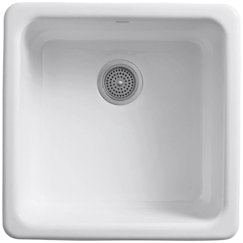 Thunder Grey Enameled Cast Iron Single Bowl Kitchen Sink