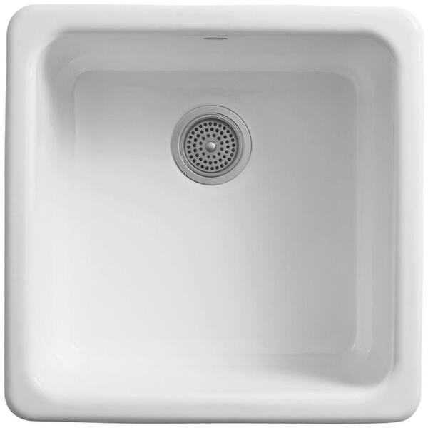 KOHLER Iron/Tones 20.88 in. Drop-In/Undermount Single Bowl Cast Iron Bar Sink in Thunder Grey