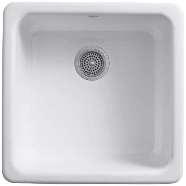 Iron Tones Dual Mount Cast Iron 21 in. Single Bowl Kitchen Sink in White
