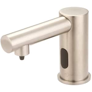 Single Hole Faucet Deck Mount Electronic Sensor Utility Faucet Soap Dispenser Brushed Nickel