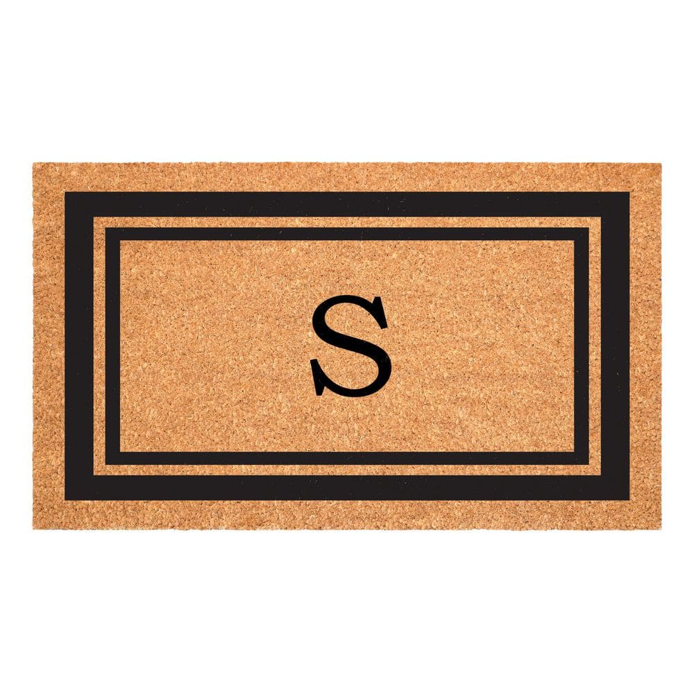 Calloway Mills Black Border Door Mat 24 in. x 36 in. Monogram S Door Mat 152962436S