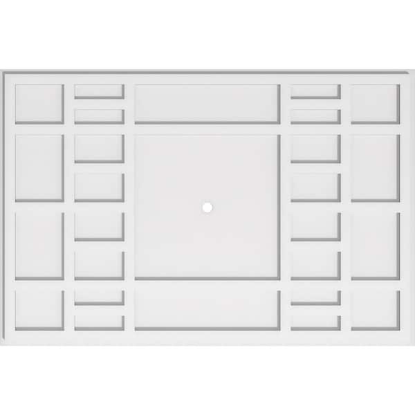 Ekena Millwork 40 in. W x 26-5/8 in. H x 1 in. ID x 1 in. P Beaux Architectural Grade PVC Contemporary Ceiling Medallion