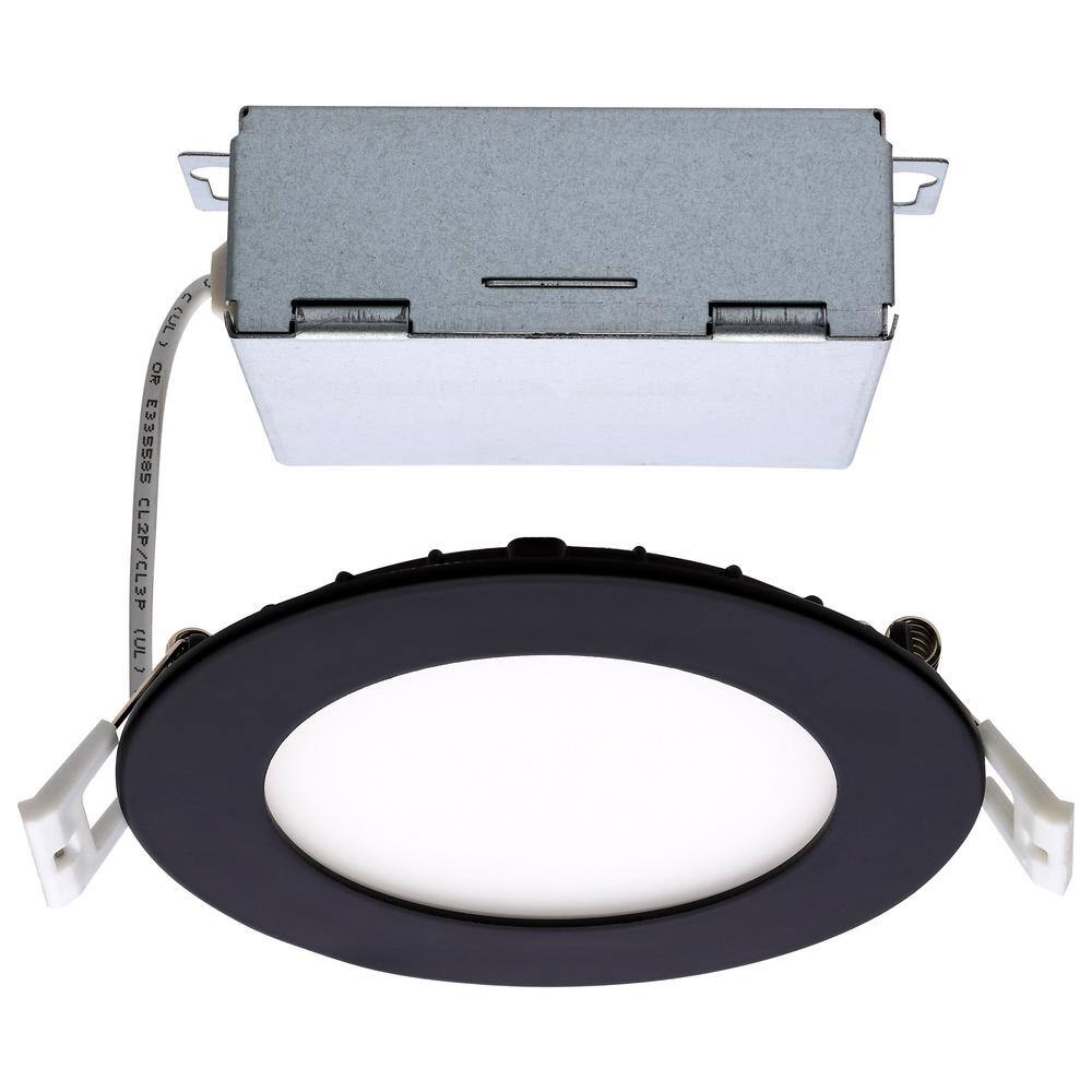 SATCO ColorQuick 4 in. Adjustable CCT Canless New Construction IC Rated Indoor/Outdoor Integrated LED Recessed Light Trim