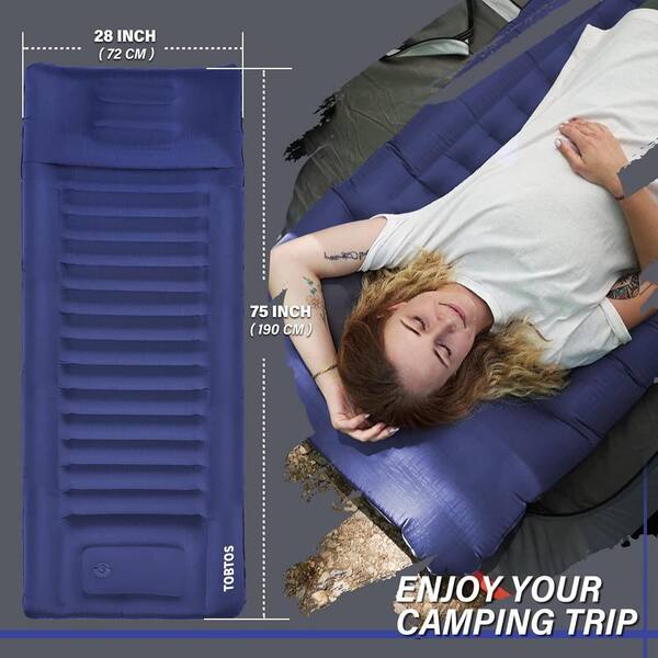 Self Inflating Camping Mat, 12CM Thicken Inflatable Sleeping Mats Waterproof Connectable Camping Pad Single With Built In Pump Ultralight Air Mattress For Backpack Hiking Tent Trap Travel
