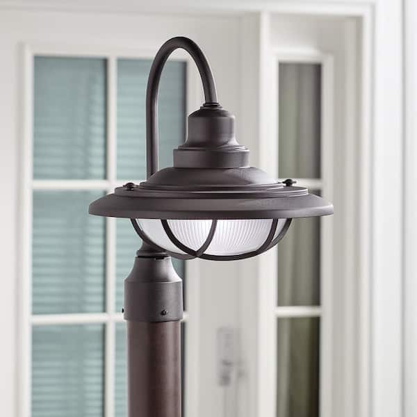 Harvest Ridge 1-Light Textured Black Aluminum Hardwired Waterproof Outdoor Post Light with No Bulbs Included (1-Pack)