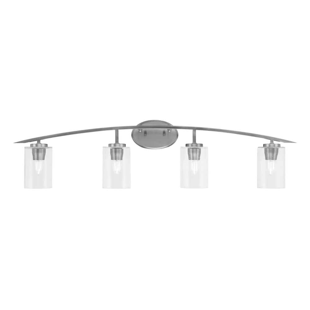 Siena 40 in. 4-Light Graphite Vanity Light Graphite with 4 in. Clear Bubble