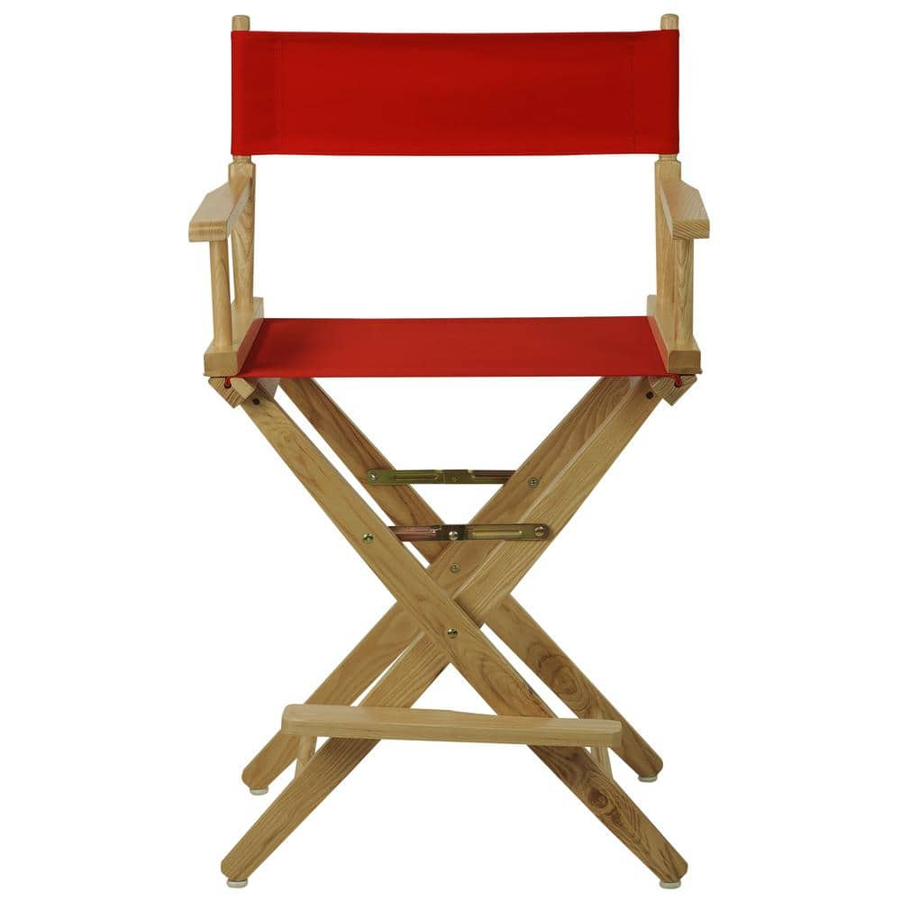 American Trails 24 In Extra Wide Natural Frame Red Canvas New Solid   Red And Natural Wood American Trails Folding Chairs N206 20 032 11 64 1000 