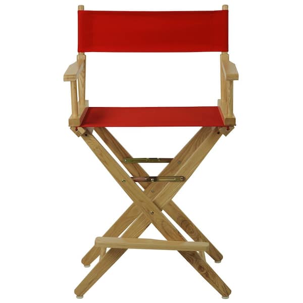 American Trails 24 in. Extra-Wide Natural Frame/ Red Canvas New, Solid Wood Folding Chair (Set of 1)