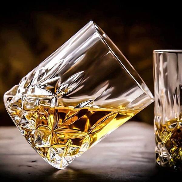 Esepony 11 oz. Crystal Whiskey Glass Set with 2 Glasses, 2 Molds for Scotch, Cocktail, Rum, Vodka, Liquors and Gifts