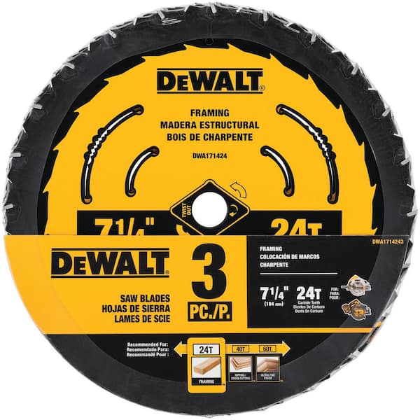 DEWALT 7-1/4 in. 24-Tooth Circular Saw Blades (3-Pack)