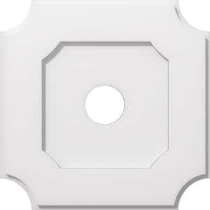 16 in. O.D. x 3 in. I.D. x 1 in. P Locke Architectural Grade PVC Contemporary Ceiling Medallion