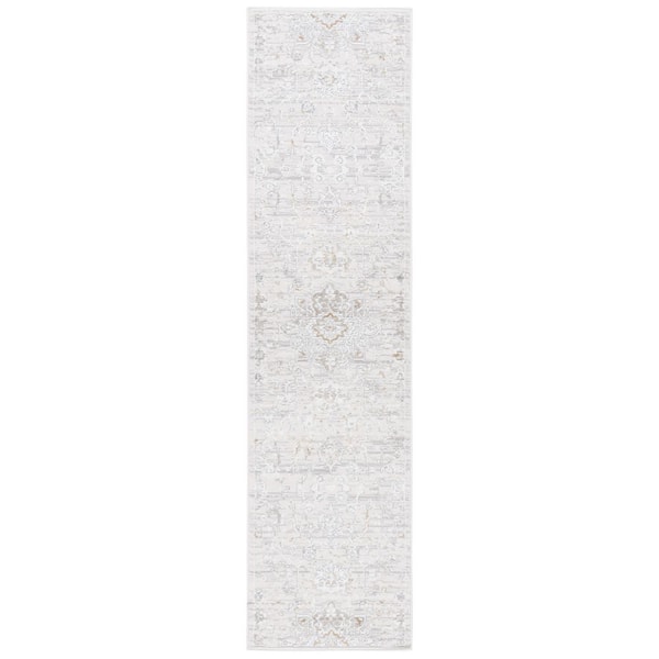 Easton 2 ft. x 8 ft. Ivory/Beige Gray Abstract Ornate Runner Rug