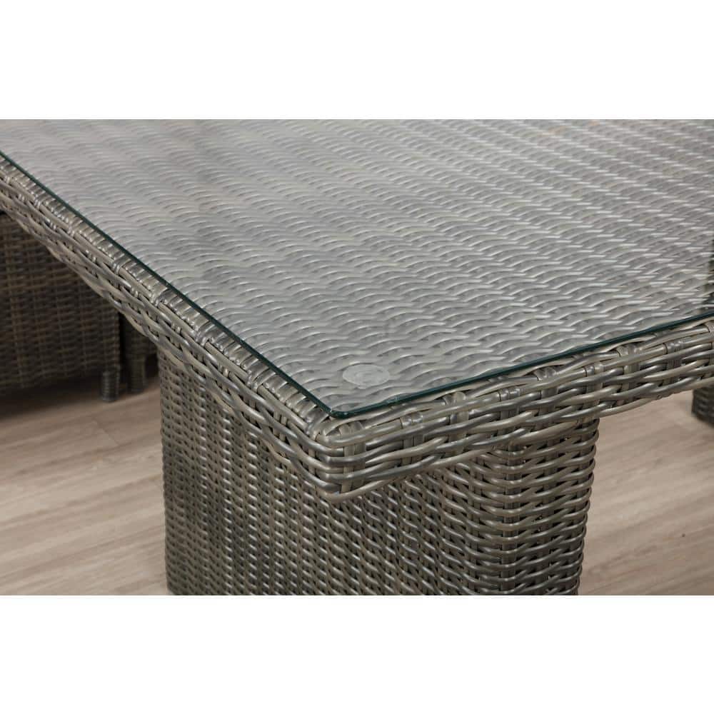 Asti Gray All-Weather Wicker Outdoor Cocktail Table