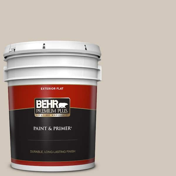 BEHR PREMIUM PLUS 5 gal. #N210-2 Cappuccino Froth Flat Exterior Paint & Primer