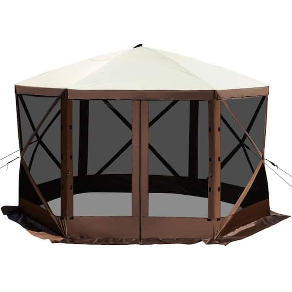 ToolCat 10 ft. x 10 ft. Pop-Up Camping Screen Tent, 6-Sided Gazebo