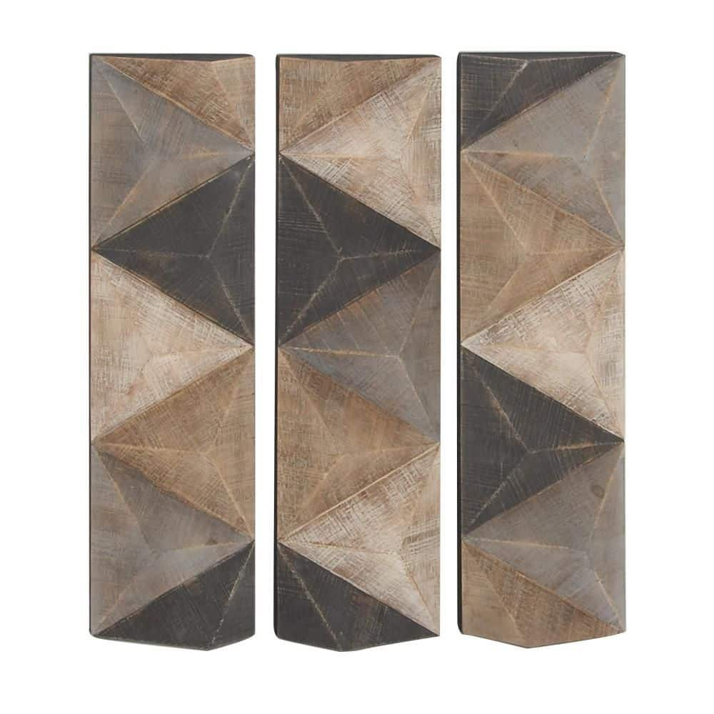 Lifetime Brands Elements 36 X 12 Inch Metal Geometric Wall Panels