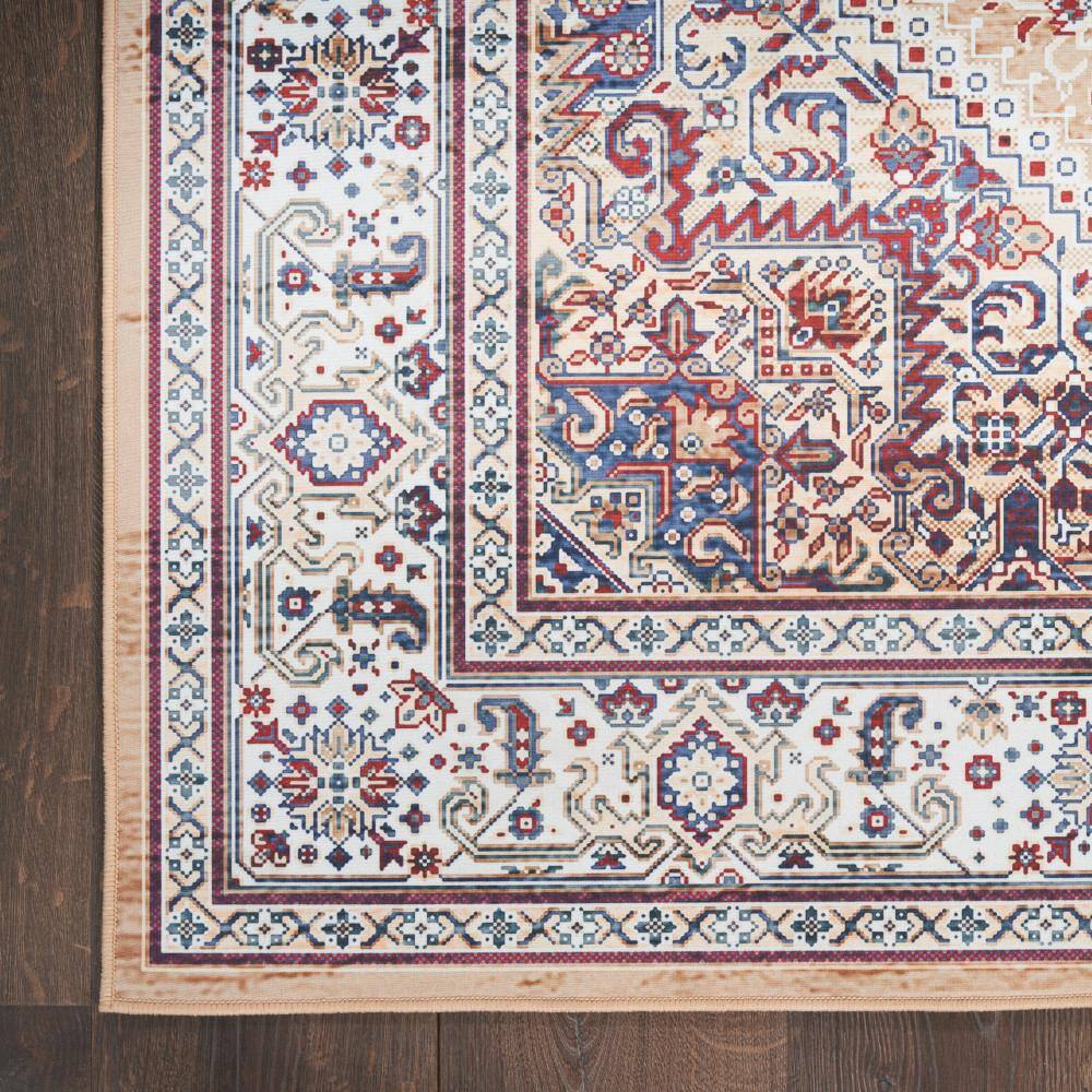 Gold and Beige Floral Flatweave 6' x 9' Area Rug