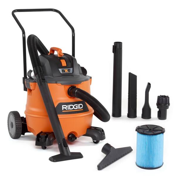 RIDGID 16 Gallon 6.5 Peak HP NXT Wet/Dry Shop Vacuum with Cart, Fine Dust Filter, Locking Hose and Accessories