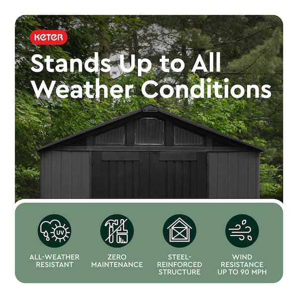 Keter Stronghold 2.0 10 ft. W x 8 ft. D Resin Plastic Outdoor