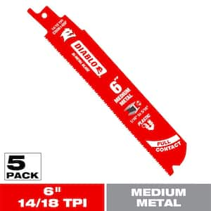 6 in. 14/18 TPI Bi-Metal Reciprocating Saw Blades for Medium Metal