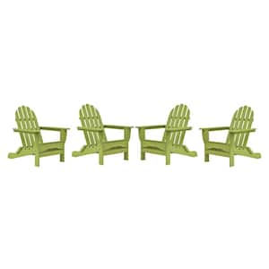 Icon Lime Green Recycled Plastic Adirondack Chair (4-Pack)