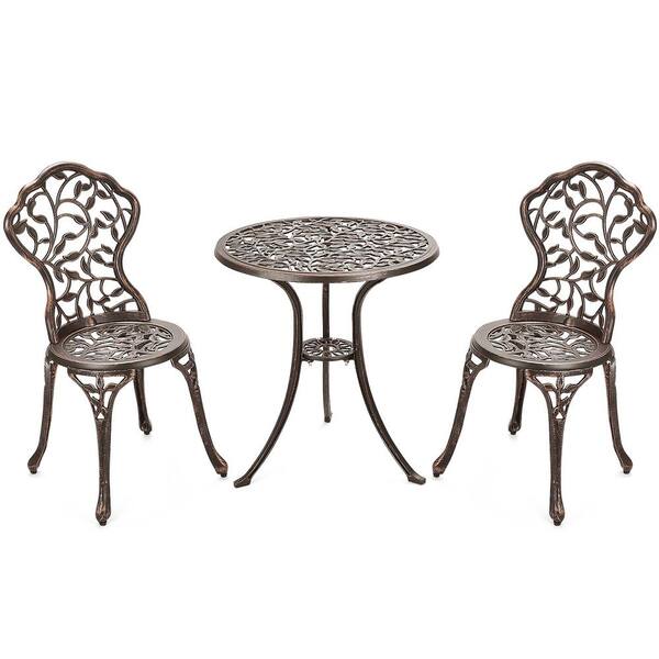FORCLOVER 3-Pieces Cast Aluminum Outdoor Bistro Set