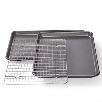 Rachael Ray 3-Piece Gray Bakeware Nonstick Cookie Pan Set with Sea Salt  Gray Silicone Grips 47577 - The Home Depot