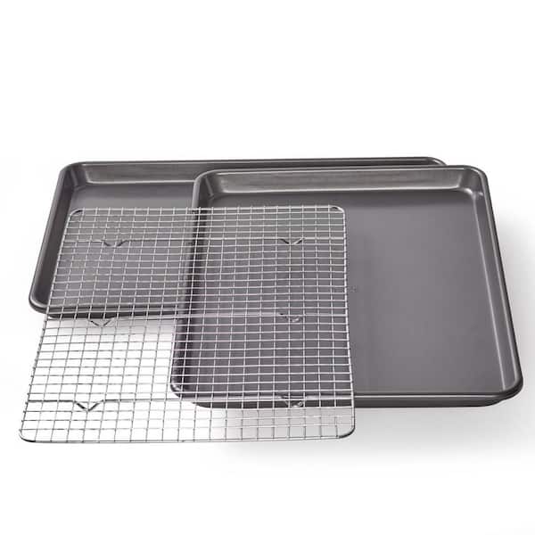 2 Pack 17-Inch-by-12.25-Inch Chicago Metallic 16813 Professional Non-Stick Cooking/Baking Sheet 