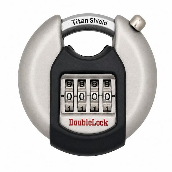 Crab Combo, 2-3/4 in 4-Dial Combination Discus Padlock with Shroud