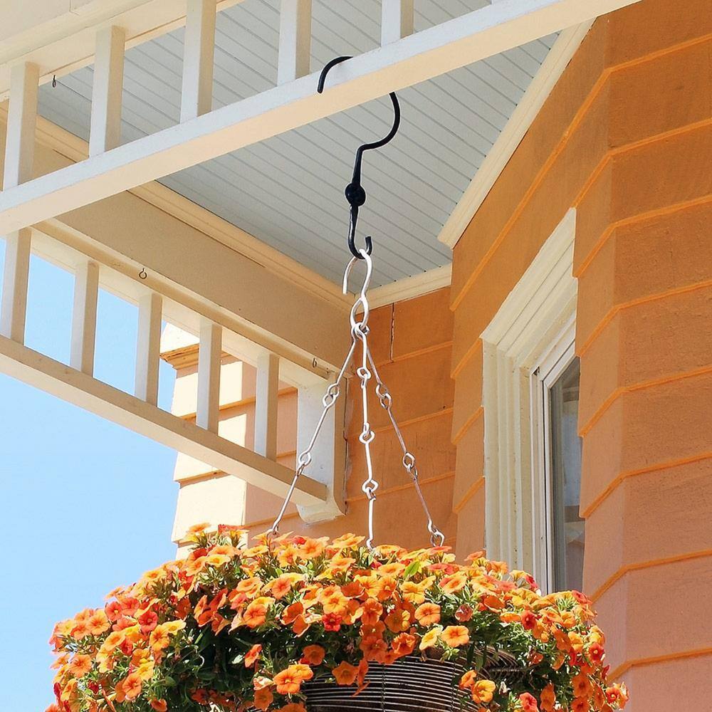 12-inch Black Powder Coated Metal Double Ended Hook Extenders