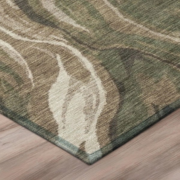 Chantille Machine Washable Indoor/Outdoor Abstract ACN3025 Mocha 10 ft. x 14 ft. Area Rug