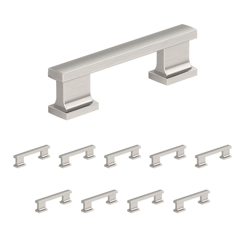 Satin Nickel Brushed Modern Cabinet Bar Pulls with Mounting Hardware