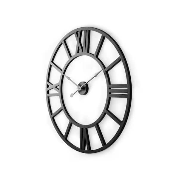 Mercana Stoke 30.0 L x 1.6 W x 30.0 H Black Iron Round Wall Clock