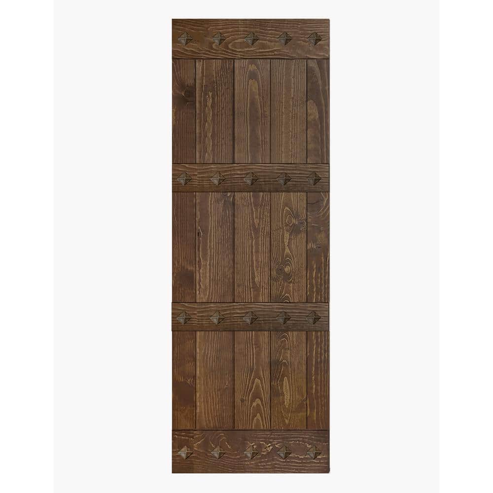 Mid-Century Modern 84" Dark Walnut Solid Wood Barn Door Slab