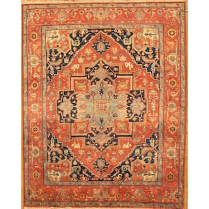 Serapi Rust/Rust 10 ft. x 14 ft. Oriental Wool Area Rug