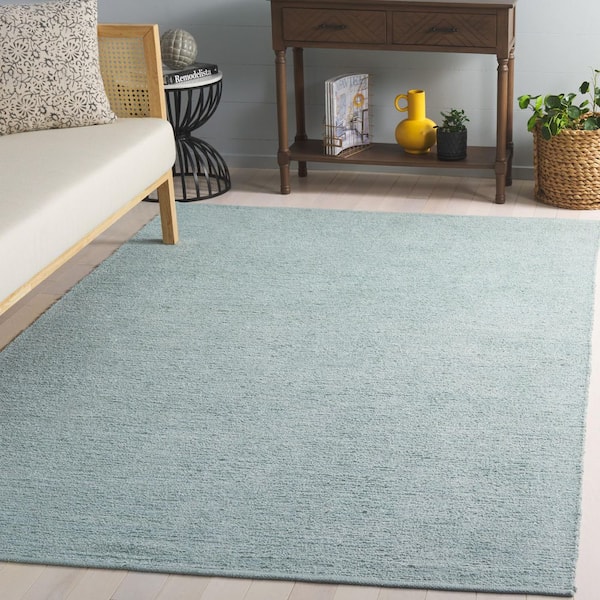 Montauk 6 ft. x 6 ft. Turquoise Modern Solid Square Area Rug