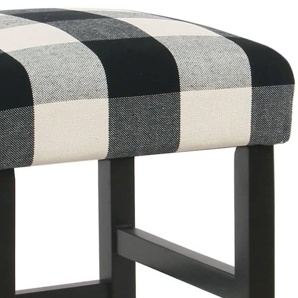 Fitted Saddle Stool Seat Cushion Buffalo Check Saddle Stool 