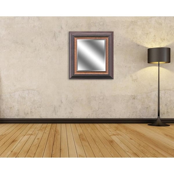 Unbranded Reflection 27 in. x 23 in. Bevel Style Framed Mirror in Brown and Bronze Finish